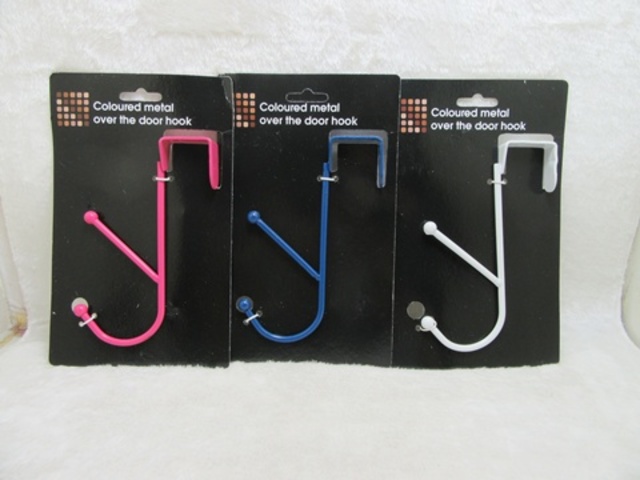 24Pcs Metal Over The Door Hook 3 Colors - Click Image to Close