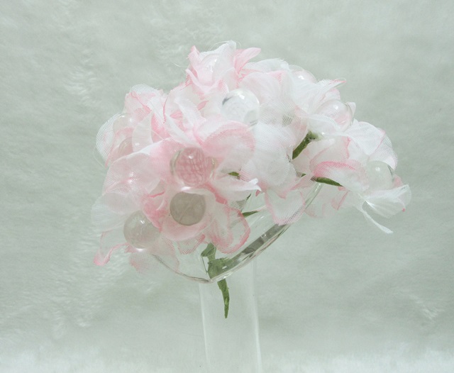 12Bundle Pink Craft Scrapbooking Wedding Decor Flower 10cm Long - Click Image to Close