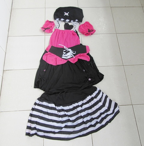 1Set Party Cosplay Sweet Pirate Skirt Costume 0-9 Years Old - Click Image to Close