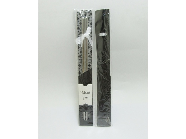 10Pairs Stainless Steel Chopsticks in Artistic Sleeve - Black