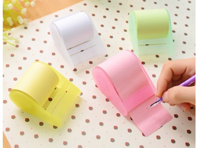10 Rolling Self Adhesive Memo Notebooks w/Base Office Kid