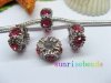 20pcs 18 KGP Beads Inlay 5 Peach Crystal Fit European Beads 20pcs 18 KGP Beads Inlay 5 Peach Crystal Fit European Beads