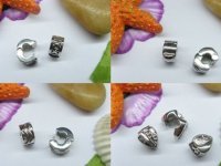 100pcs White-K Plated Mixed Style European Stopper Beads Clip As