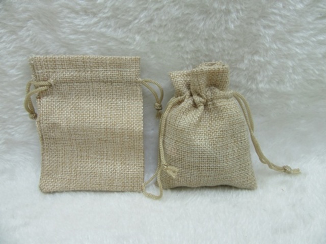 50 Hemp Drawstring Jewelry Gift Pouches 9x7cm