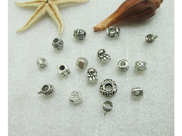 100Pcs New Alloy European Beads No Thread be-m5 - Click Image to Close