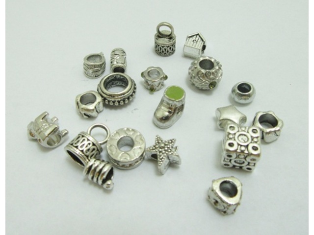 100Pcs New Alloy European Beads No Thread be-m6 - Click Image to Close