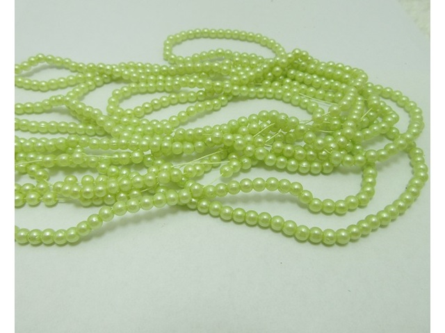 (image for) 18000 Light Green 4mm Round Simulate Pearl Beads