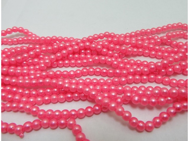 18000 Hot Pink 4mm Round Simulate Pearl Beads