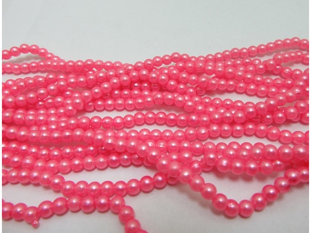 18000 Hot Pink 4mm Round Simulate Pearl Beads - Click Image to Close