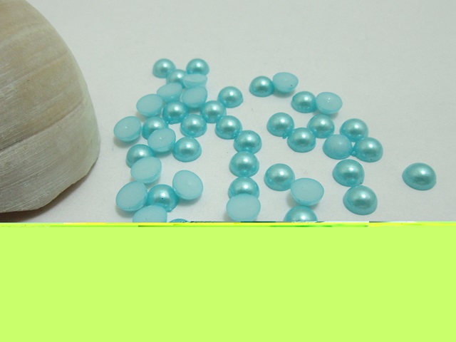 5000Pcs 6mm Blue Semi-Circle Simulated Pearl Bead Flatback - Click Image to Close