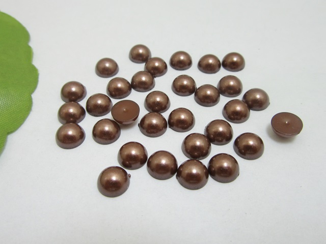 2500Pcs 8mm Coffee Semi-Circle Simulated Pearl Bead Flatback 2500Pcs 8mm Coffee Semi-Circle Simulated Pearl Bead Flatback