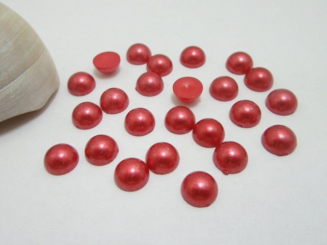 1000Pcs 10mm Red Semi-Circle Simulated Pearl Bead Flatback 1000Pcs 10mm Red Semi-Circle Simulated Pearl Bead Flatback