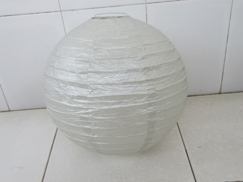10 New Plain Silver Paper Lantern Wedding Favor 30cm - Click Image to Close