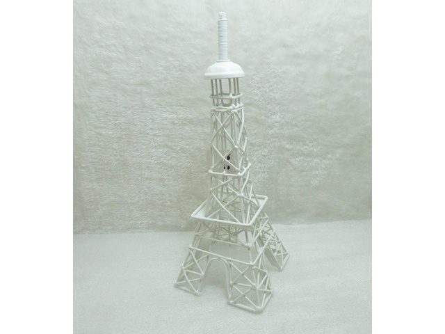 1X White Eiffel Tower Miniature Model Decoration 32cm high - Click Image to Close