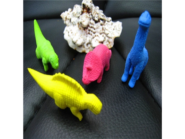 36Bags X 4Pcs Cute Dinosaur Rubber Pencil Eraser Assorted