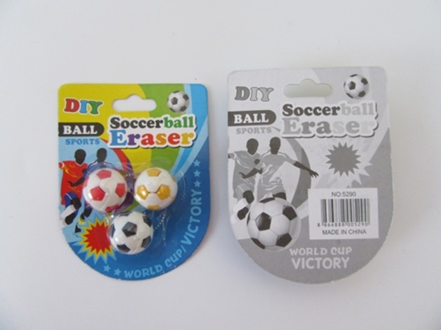 36Sheet x 3Pcs Sports Football Erasers Mixed - Click Image to Close