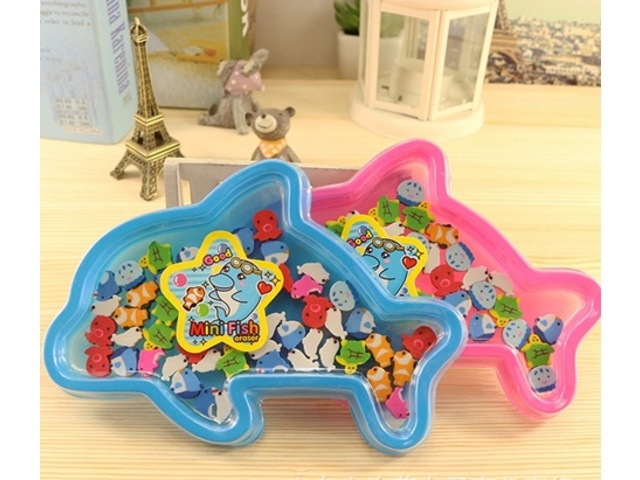 16Sheet x 45Pcs Cute Dolphin Rubber Pencil Eraser Assorted 16Sheet x 45Pcs Cute Dolphin Rubber Pencil Eraser Assorted