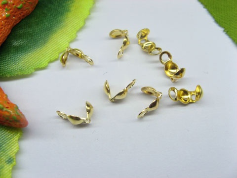 200pcs Gold Plated Bead Tips - Click Image to Close