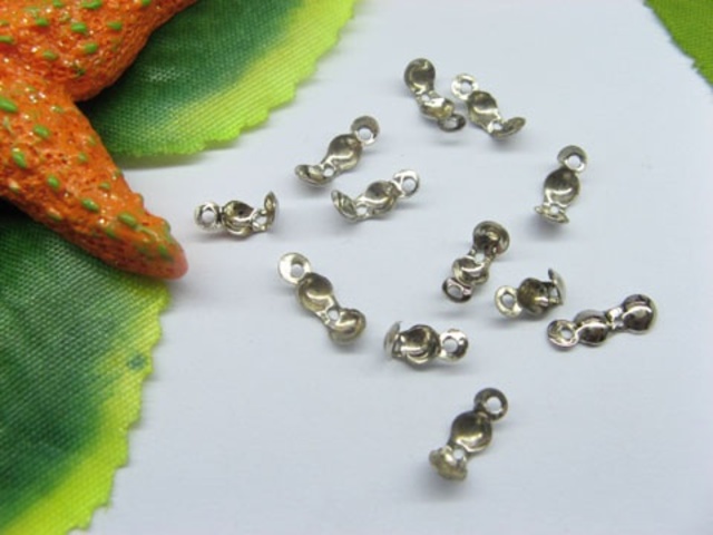 200pcs White-K Plated Bead Tips