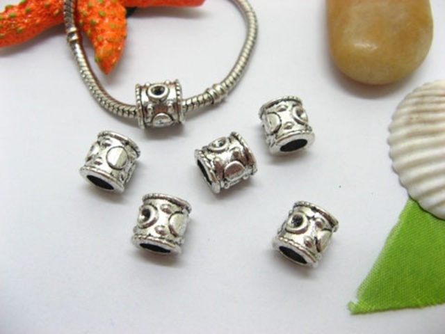 20pcs Tibetan Silver Barrel European Beads Yw-pa-mb13 - Click Image to Close