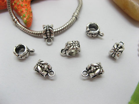 20pcs Tibetan Silver Barrel Bail Beads Fit European Beads Yw-pa - Click Image to Close