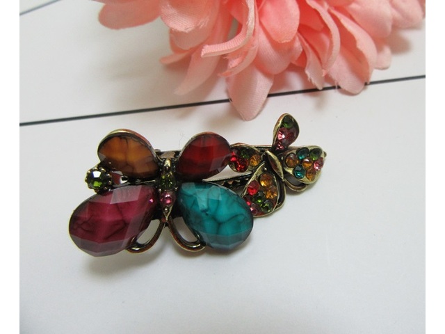 12X Charming Style Butterfly Flower Barrette Hair Clip