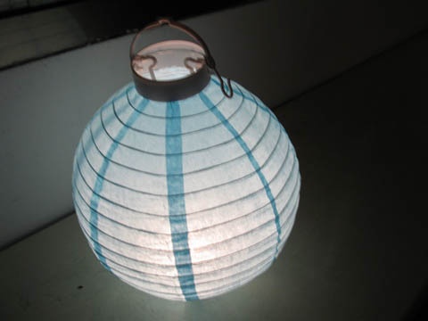 5Pcs Plain Blue Led Paper Lanterns w/Mini Bulb 20cm - Click Image to Close