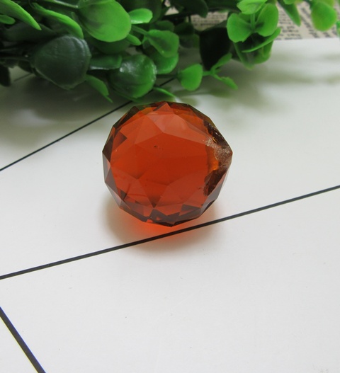 10X Amber Lead Crystal Ball for suncatcher 30x35mm - Click Image to Close