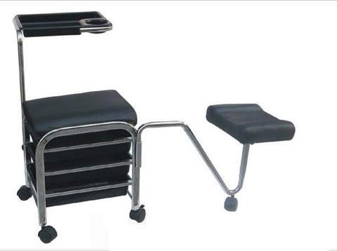 1X New Manicure/Pedicure Salon Trolley Chair - Black furn-h9 - Click Image to Close