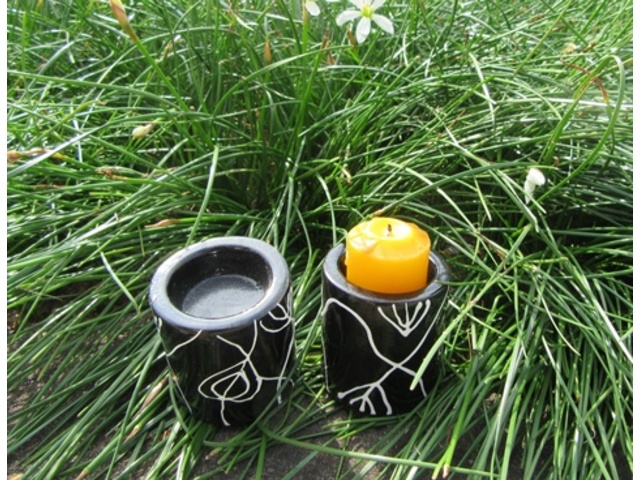 24X Black Hand Draw Flower Candle Holder Home Wedding Decoration - Click Image to Close