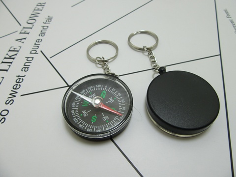 50 New Plastic Compass 40x10mm Key Rings Wholesale - Click Image to Close