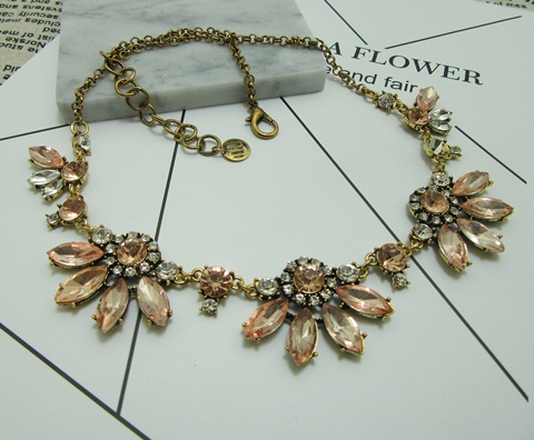 6Pcs Fashion Stylish Flower Necklace with Crystal For Lady - Click Image to Close