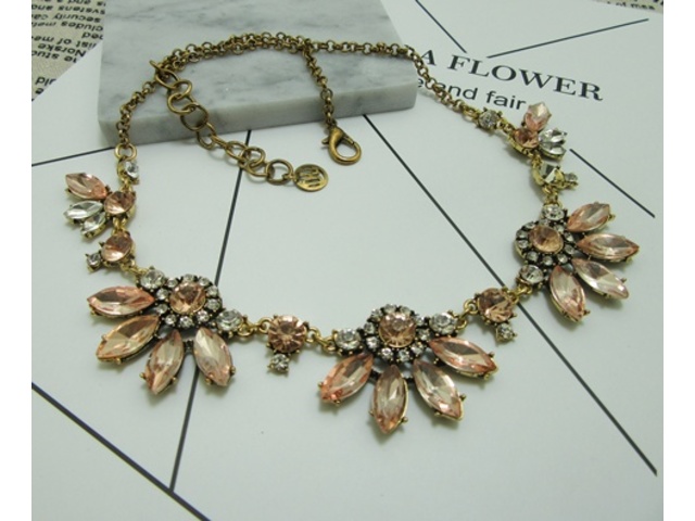 6Pcs Fashion Stylish Flower Necklace with Crystal For Lady - Click Image to Close