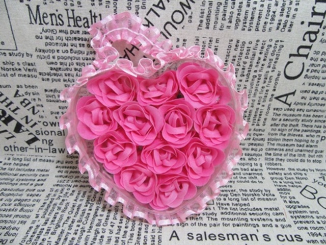 4Boxes x 12 Hot Pink Rose Buds Lover Mother Teacher Gift