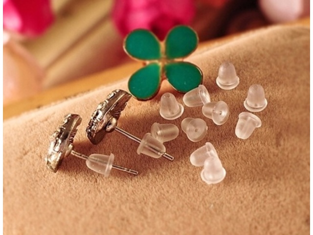 3000Pcs HQ Clear Transparent Earring Back Stopper Retail Pack