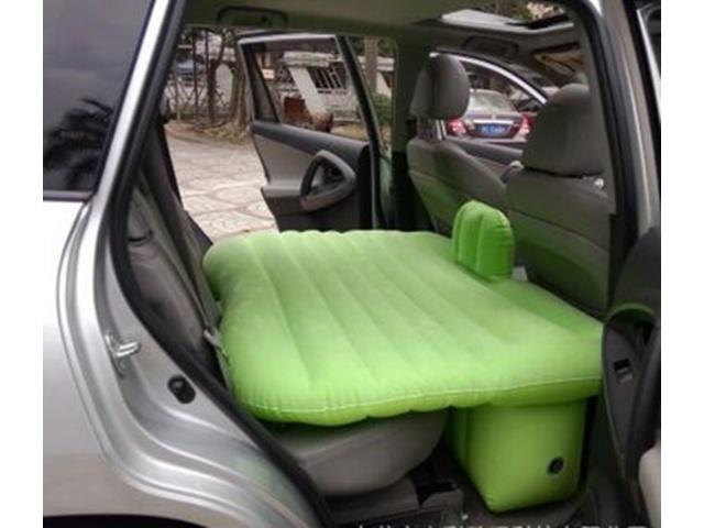 Green Inflatable Car Back Seat Air Bed Travel Holiday Sleep Rest