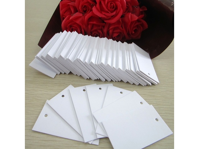 1200Pcs Plain White Clothes Price Tag 3.5X7cm - Click Image to Close