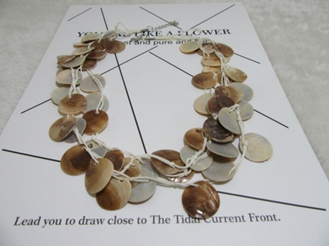 12 Necklace with Natural Shell Pendant 3 Layered String 12 Necklace with Natural Shell Pendant 3 Layered String