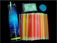 100 Glow in the Dark Sticks 200x5mm for Disco Party