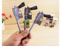 12X CrossFire Gun Shape Black Gel Ink Pen 0.5mm