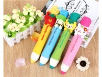 4Pcs Colorful Funny Pencil Shape Pencil Case Zipper Bag for Kids