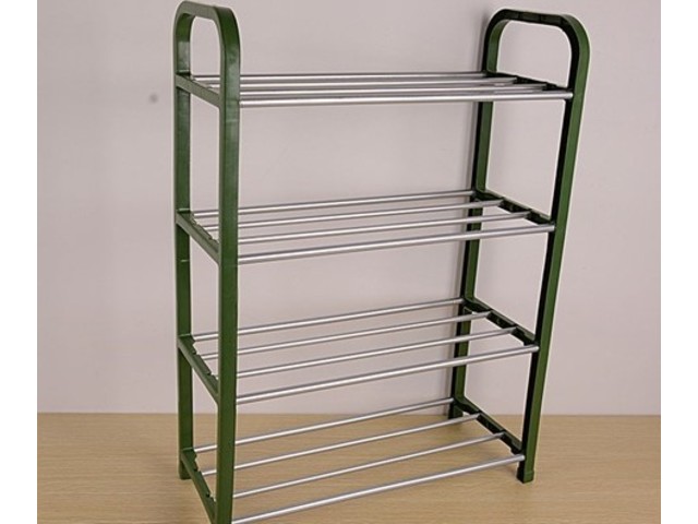 1Pc New Green 4-Tier Shoe Holder Display Rack 60cm High - Click Image to Close