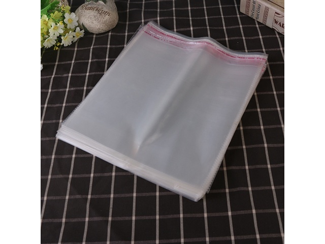 500 Clear Self-Adhesive Seal Plastic Bags 29.7x30cm No Hole - Click Image to Close