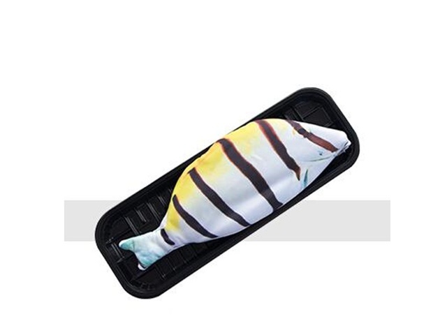 1Pc Striped Yellow Fish Shape Pencil Case Zipper Bag - Click Image to Close