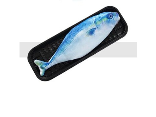 1Pc New Blue Fish Shape Pencil Case Zipper Bag - Click Image to Close