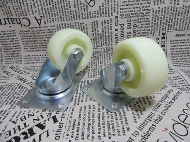 4X New White Swivel Castor Wheels 3" - Click Image to Close