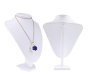 1X White Leatherette Necklace Display Bust Stand 29cm High