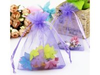 100 Purple Drawstring Jewelry Gift Pouches 12x9cm