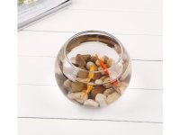 1X Wedding Clear Glass Fish Bowl Vases 19cm High