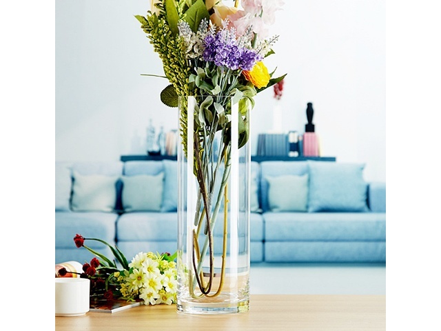 12X Wedding Clear Glass Cylinder Table Flower Vases 40x10cm
